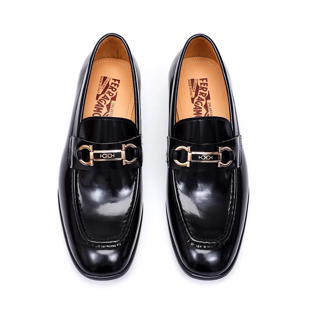 Men's Men's Shoes 💰540 💐[Ferragamo/Ferragamo] New 🐲Ferragamo* Ferragamo classic formal leather shoes! It is made of imported first-layer open-edge beaded cowhide leather upper + luxurious hardware buckle, and the inner layer is comfortable first-layer cowhide 🐂 leather lining! Original wear-resistant rubber outsole! Code number 38-44 (45🉑️customized)